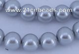 CGL163 10PCS 16 inches 6mm round dyed glass pearl beads wholesale