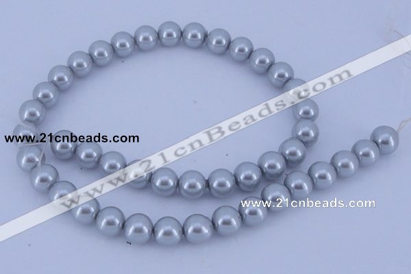 CGL164 10PCS 16 inches 8mm round dyed glass pearl beads wholesale