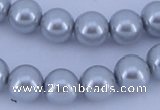 CGL165 5PCS 16 inches 10mm round dyed glass pearl beads wholesale