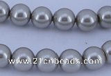 CGL172 10PCS 16 inches 4mm round dyed glass pearl beads wholesale