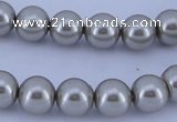 CGL176 5PCS 16 inches 12mm round dyed glass pearl beads wholesale