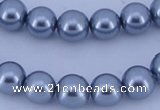 CGL182 10PCS 16 inches 4mm round dyed glass pearl beads wholesale