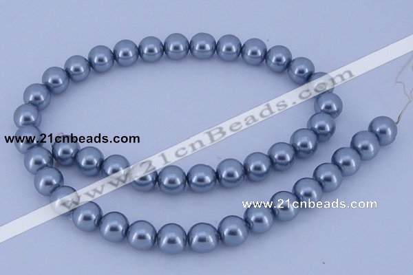 CGL183 10PCS 16 inches 6mm round dyed glass pearl beads wholesale