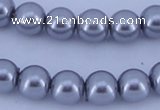 CGL192 10PCS 16 inches 4mm round dyed glass pearl beads wholesale