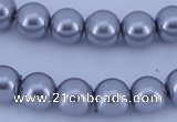 CGL193 10PCS 16 inches 6mm round dyed glass pearl beads wholesale