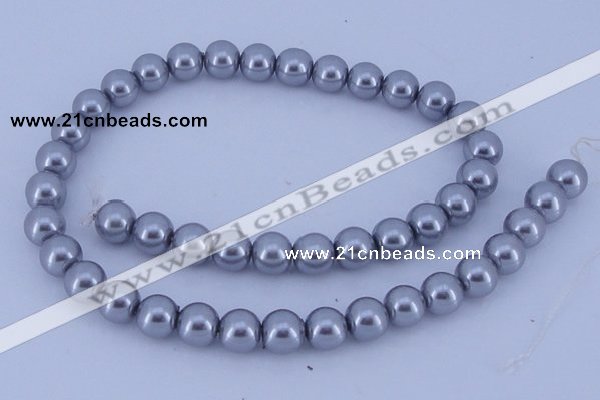 CGL193 10PCS 16 inches 6mm round dyed glass pearl beads wholesale