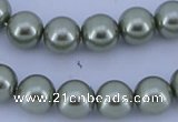 CGL202 10PCS 16 inches 4mm round dyed glass pearl beads wholesale