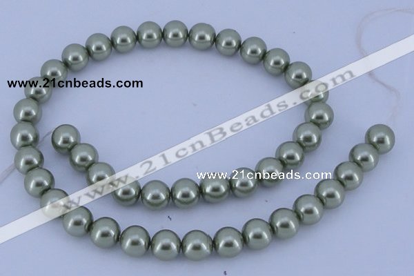 CGL202 10PCS 16 inches 4mm round dyed glass pearl beads wholesale