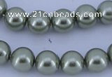 CGL203 10PCS 16 inches 6mm round dyed glass pearl beads wholesale