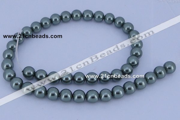 CGL212 10PCS 16 inches 4mm round dyed glass pearl beads wholesale