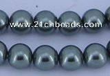 CGL213 10PCS 16 inches 6mm round dyed glass pearl beads wholesale