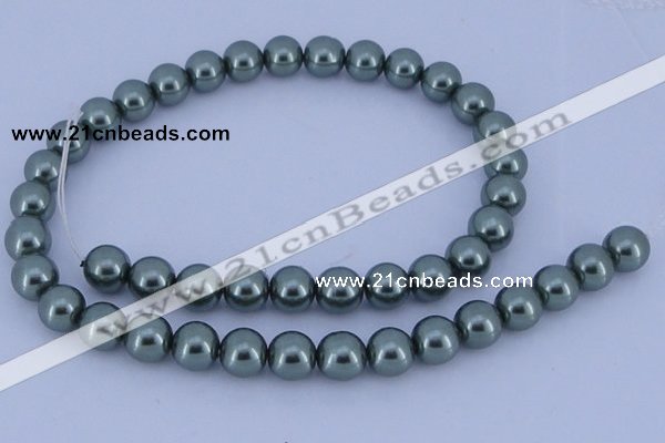 CGL218 5PCS 16 inches 16mm round dyed glass pearl beads wholesale