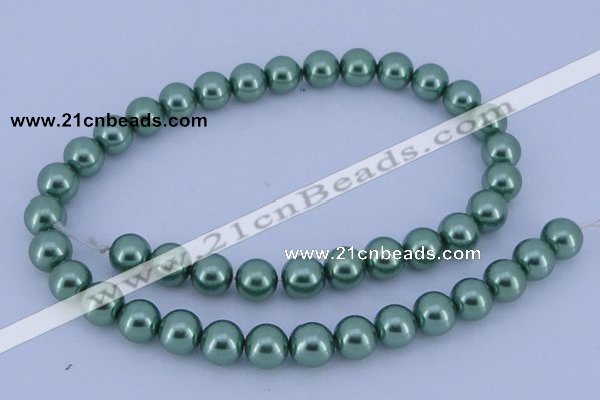 CGL227 5PCS 16 inches 14mm round dyed glass pearl beads wholesale