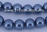 CGL232 10PCS 16 inches 4mm round dyed glass pearl beads wholesale