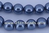 CGL234 10PCS 16 inches 8mm round dyed glass pearl beads wholesale