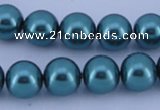 CGL244 10PCS 16 inches 8mm round dyed glass pearl beads wholesale