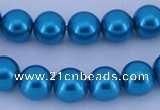 CGL254 10PCS 16 inches 8mm round dyed glass pearl beads wholesale