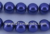 CGL262 10PCS 16 inches 4mm round dyed glass pearl beads wholesale