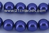 CGL266 5PCS 16 inches 12mm round dyed glass pearl beads wholesale