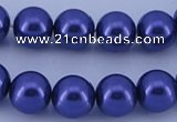 CGL268 5PCS 16 inches 16mm round dyed glass pearl beads wholesale