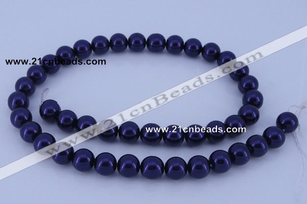 CGL272 10PCS 16 inches 4mm round dyed glass pearl beads wholesale