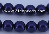CGL275 5PCS 16 inches 10mm round dyed glass pearl beads wholesale