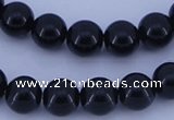 CGL286 5PCS 16 inches 12mm round dyed glass pearl beads wholesale