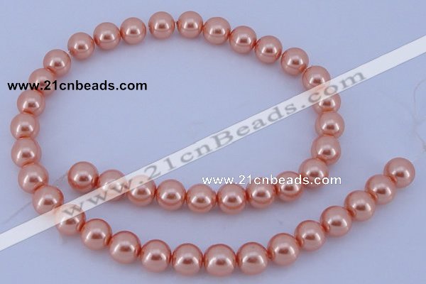 CGL292 10PCS 16 inches 4mm round dyed glass pearl beads wholesale