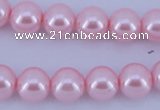 CGL302 10PCS 16 inches 4mm round dyed glass pearl beads wholesale