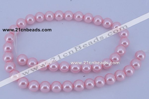 CGL302 10PCS 16 inches 4mm round dyed glass pearl beads wholesale