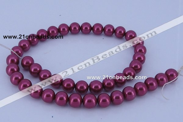 CGL312 10PCS 16 inches 4mm round dyed glass pearl beads wholesale