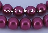 CGL313 10PCS 16 inches 6mm round dyed glass pearl beads wholesale