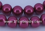 CGL314 10PCS 16 inches 8mm round dyed glass pearl beads wholesale