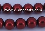 CGL324 10PCS 16 inches 8mm round dyed glass pearl beads wholesale