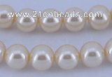 CGL33 10PCS 16 inches 6mm round dyed glass pearl beads wholesale