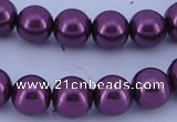 CGL332 10PCS 16 inches 4mm round dyed glass pearl beads wholesale