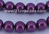 CGL333 10PCS 16 inches 6mm round dyed glass pearl beads wholesale