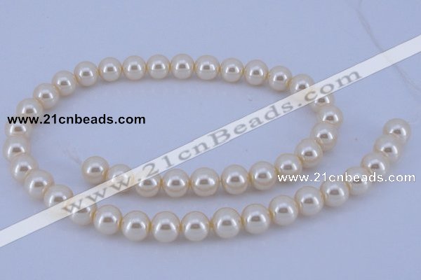 CGL34 10PCS 16 inches 8mm round dyed glass pearl beads wholesale
