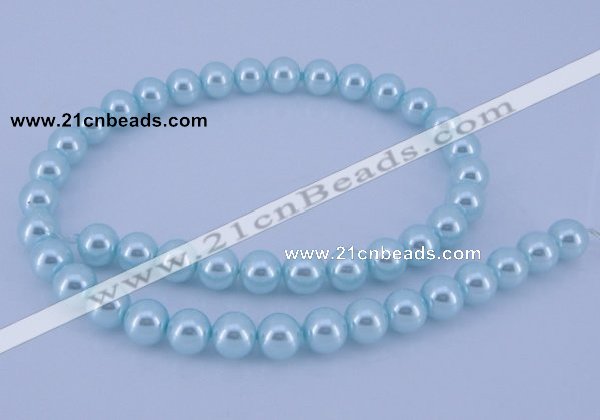 CGL342 10PCS 16 inches 4mm round dyed glass pearl beads wholesale