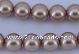 CGL352 10PCS 16 inches 4mm round dyed glass pearl beads wholesale