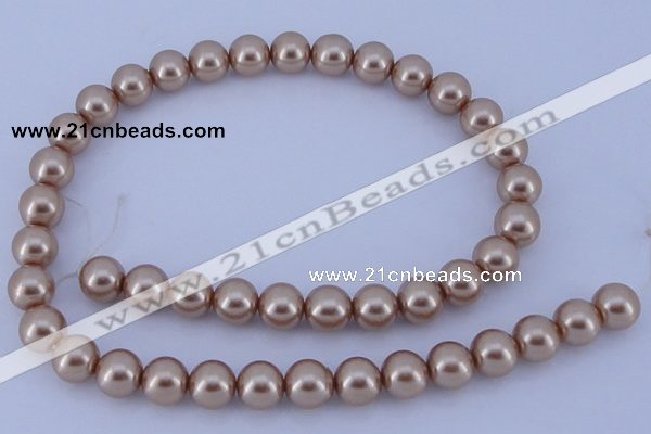 CGL352 10PCS 16 inches 4mm round dyed glass pearl beads wholesale