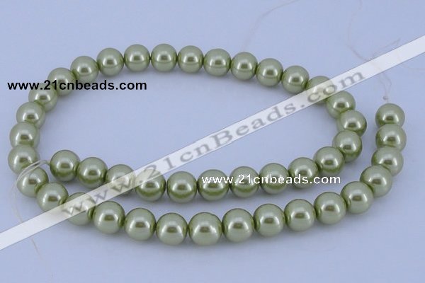 CGL362 10PCS 16 inches 4mm round dyed glass pearl beads wholesale