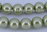 CGL363 10PCS 16 inches 6mm round dyed glass pearl beads wholesale