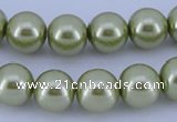 CGL364 10PCS 16 inches 8mm round dyed glass pearl beads wholesale