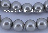 CGL372 10PCS 16 inches 4mm round dyed glass pearl beads wholesale