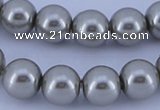 CGL373 10PCS 16 inches 6mm round dyed glass pearl beads wholesale