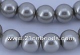 CGL377 5PCS 16 inches 14mm round dyed glass pearl beads wholesale