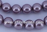 CGL383 10PCS 16 inches 6mm round dyed glass pearl beads wholesale