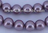 CGL384 10PCS 16 inches 8mm round dyed glass pearl beads wholesale