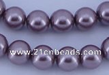 CGL385 5PCS 16 inches 10mm round dyed glass pearl beads wholesale